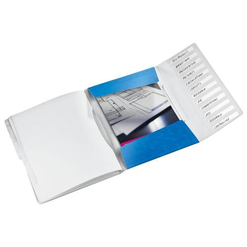 Leitz Ordnungsmappe WOW mit 12 Fächern, Projektmappe, Fachmappe, A4, PP, blau metallic, 1 Stück Artikelbild Secondary4 L