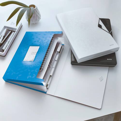 Leitz Fächermappe WOW, Projektmappe, Aktenmappe, A4, PP, blau metallic, 254x330x38mm, 1 Stück Artikelbild Secondary4 L