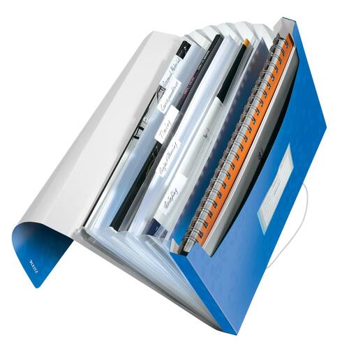 Leitz Fächermappe WOW, Projektmappe, Aktenmappe, A4, PP, blau metallic, 254x330x38mm, 1 Stück Artikelbild Secondary5 L