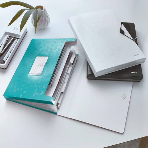 Leitz Fächermappe WOW, Projektmappe, Aktenmappe, A4, PP, eisblau, 254x330x38mm, 1 Stück Artikelbild Secondary4 L