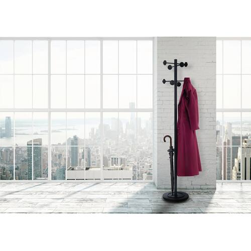 Unilux Garderobenständer Accueil, 8 Haken, 340x1750mm, schwarz, 1 Stück Artikelbild Secondary1 L