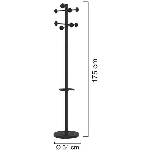 Unilux Garderobenständer Accueil, 8 Haken, 340x1750mm, schwarz, 1 Stück Artikelbild Secondary3 L