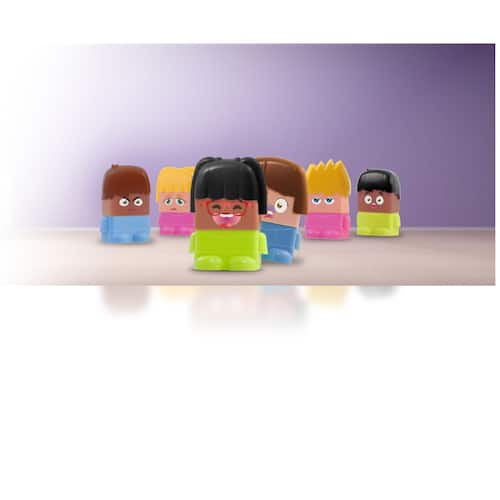Miniland Emotiblocks, utbytbara delar, 6 karaktärer, 6 kort, broschyr produktfoto Secondary1 L