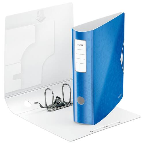 Leitz Qualitäts-Ordner WOW, Polyfoam, A4, 82mm, blau metallic, 82x318x312mm, 1 Stück Artikelbild Secondary6 L