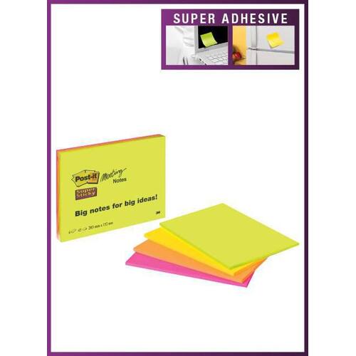 Post-it® SuperSticky MeetingNotes Haftnotizen 149x200 mm Artikelbild Secondary1 L
