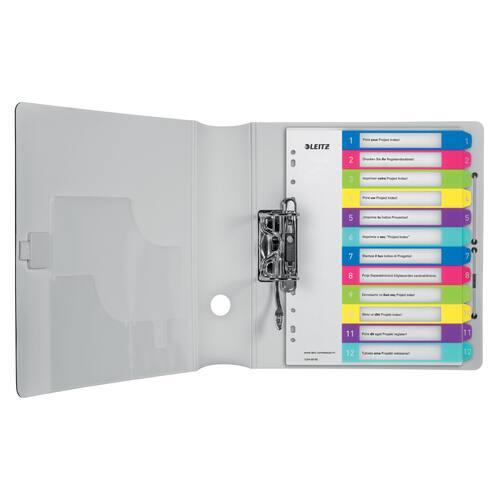 Leitz Register WOW, PP, 1 - 12, Universallochung, A4, 12 Blatt, weiß/farbige Taben Artikelbild Secondary5 L