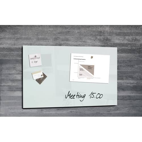 sigel Schreibtafel artverum®, Hartglas, magnetisch, 78 x 48 cm, weiß Artikelbild