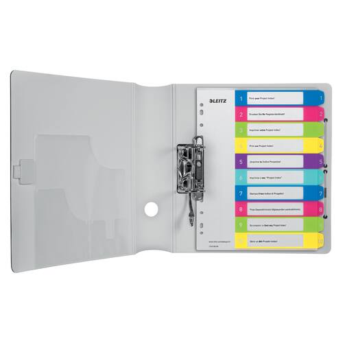 Leitz Register WOW, PP, 1 - 10, Universallochung, A4, 10 Blatt, weiß/farbige Taben Artikelbild Secondary5 L