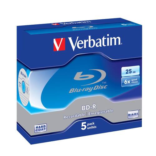Verbatim Blu-Ray Disk Rohlinge 6x, 5 Stück Jewelcase Artikelbild