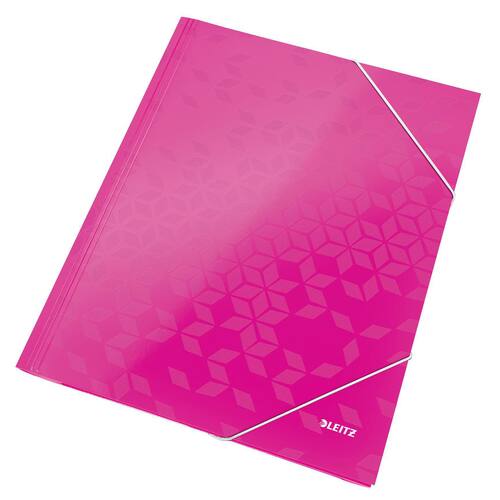 Leitz Eckspannermappe WOW, Flügelmappe, mit 2 Gummizügen, A4, Karton, pink metallic, 241x5x310mm, 1 Stück Artikelbild