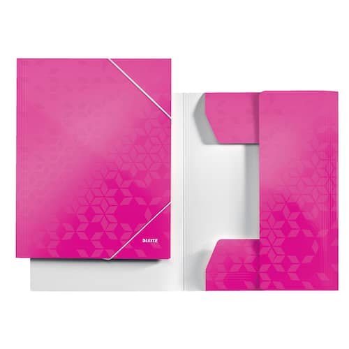 Leitz Eckspannermappe WOW, Flügelmappe, mit 2 Gummizügen, A4, Karton, pink metallic, 241x5x310mm, 1 Stück Artikelbild Secondary5 L