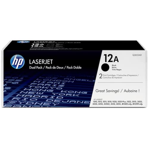 HP Original Toner HP 12A Doppelpack, Q2612A, Schwarz Artikelbild