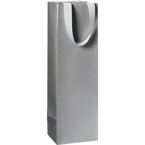 Flaskepose 11x10,5x36cm sølv produktbilde