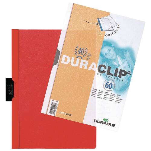 Durable Duraclip 60 Klemmmappe, Päsentationshefter, dunkelrot, A4, 1 Stück Artikelbild Secondary2 L
