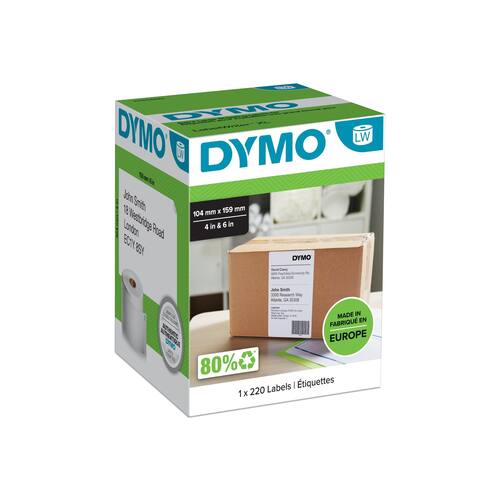 Dymo Original Etiketten für LabelWriter™, Versandetikettenaufkleber, Versandetiketten, für LW 4XL & 5XL, 104x159mm, weiß, permanent, 220 Etiketten pro Packung Artikelbild