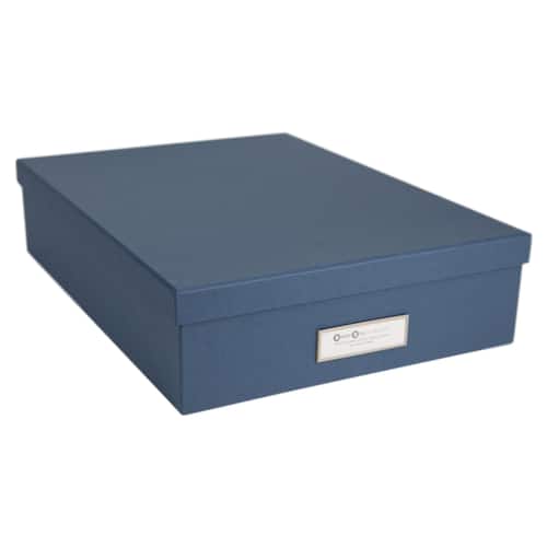 Bigso Box Förvaringsbox med lock kartong A4 blå produktfoto Secondary1 L