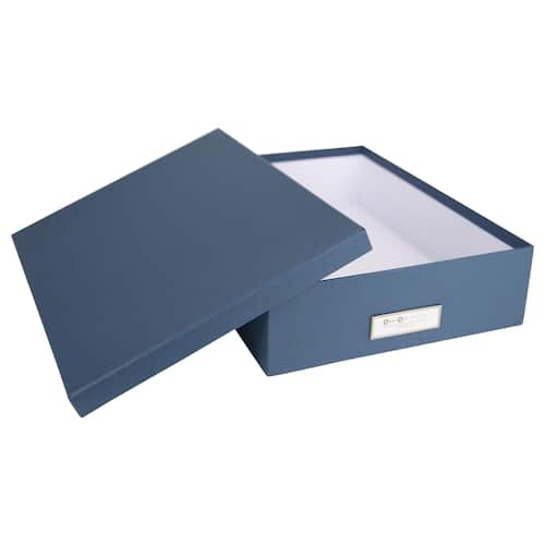 Bigso Box Förvaringsbox med lock kartong A4 blå produktfoto Secondary2 L