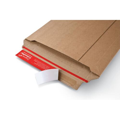 ColomPac Ordnerversandverpackung mit Haftklebeverschluss und Aufreißfaden, für Ordner mit 35-80mm Rückenbreite, 320x290x35-80mm, Braun, 20 Stück Artikelbild Secondary2 L