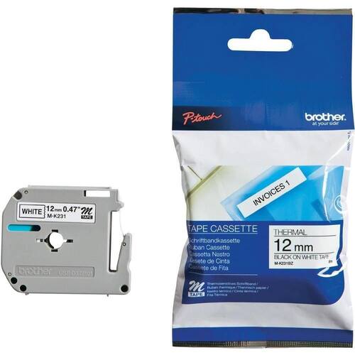 Brother Schriftband 12 mm / 8m, Schriftband: Weiß, Druck: Schwarz - M K231/BZ Artikelbild Secondary2 L