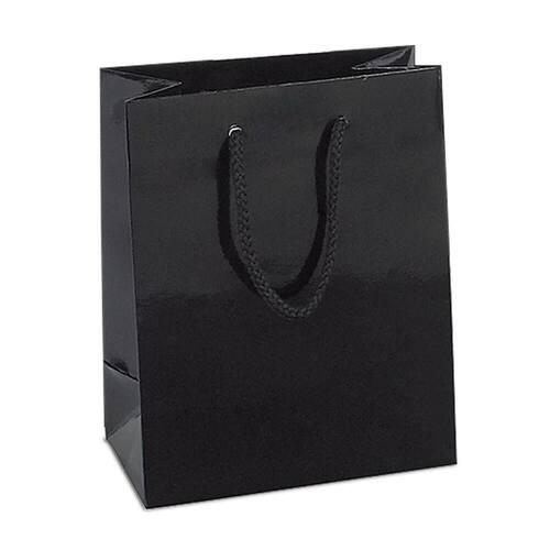 Papiertragetasche Roma, Geschenktaschen, 250x100x350mm, schwarz, 10 Stück Artikelbild