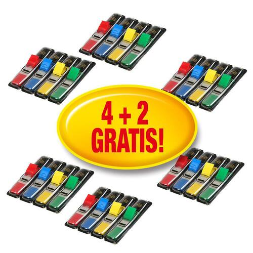 Post-it® Index Haftstreifen Mini, Haftmarker, 4+2 GRATIS, 4x35Blatt, sortiert, 1 Packung Artikelbild