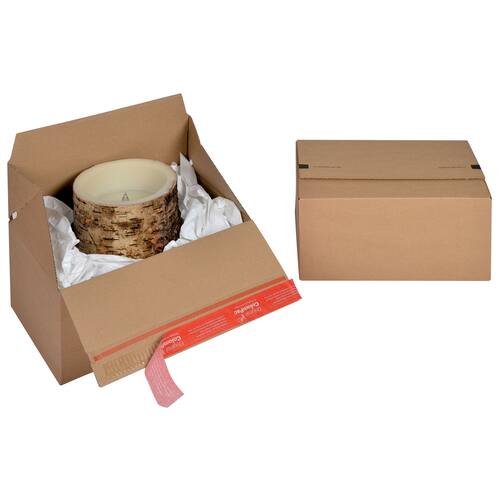 ColomPac Eurobox M mit Haftklebeverschluss und Aufreißfaden, Versandkarton, Versandverpackung, 294x194x137mm, Braun, 20 Stück Artikelbild