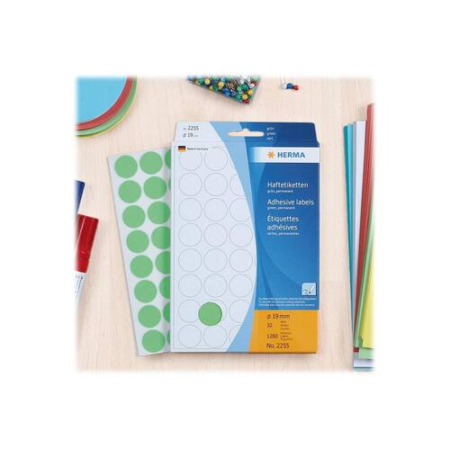 Herma Markierungspunkte, ø 19mm, grün, 1280 Stück/Packung Artikelbild Secondary1 L
