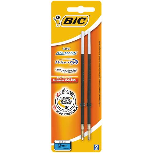 BIC® Nachfüllmine für Kugelschreiber, Mine, mittelgroße 0,4-mm-Spitze, blaue Tinte, 2 Stück pro Packung Artikelbild