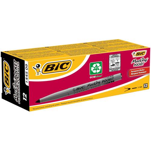 BIC® ECOlutions Marking Pocket 1445 Permanentmarker, schwarz, Rundspitze, 1 Stück Artikelbild Secondary1 L