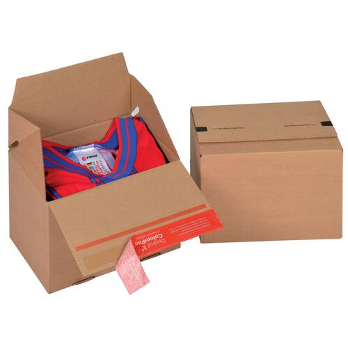 ColomPac Eurobox S mit Haftklebeverschluss und Aufreißfaden, Versandkarton, Versandverpackung, 195x145x140mm, Braun, 20 Stück Artikelbild