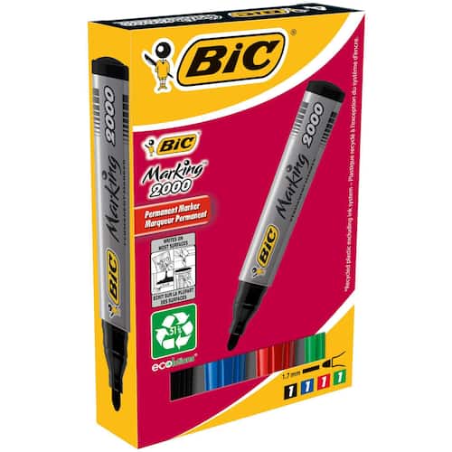 BIC® Marking™ 2000 Permanent-Marker, Rundspitze, 4er Set Artikelbild Secondary2 L