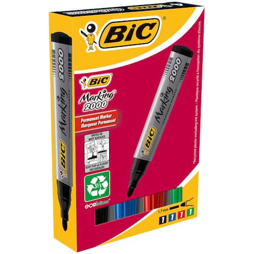BIC® Marking™ 2000 Permanent-Marker, Rundspitze, 4er Set Artikelbild Secondary2 L