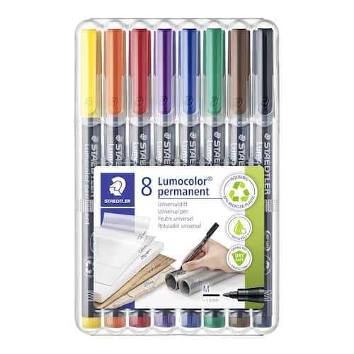 STAEDTLER Lumocolor OHP-Stift Lumocolor 317 permanent, M 1 mm, Etui mit 8 Farben Artikelbild Secondary1 L