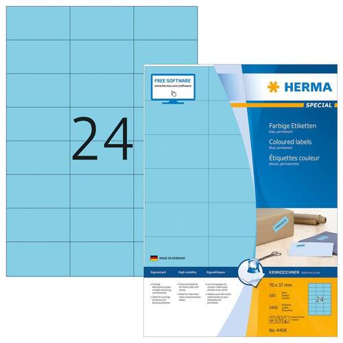 Herma Etiketten, 70x37mm, blau, 2400 Stück Artikelbild