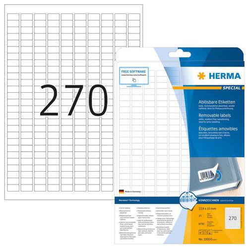 Herma Etiketten A4 Movables weiß 17,8x10mm 675 Stück Artikelbild