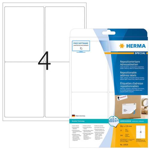 Herma Etiketten, ablösbar, weiß, 99,1x139m, 100 Etiketten Artikelbild