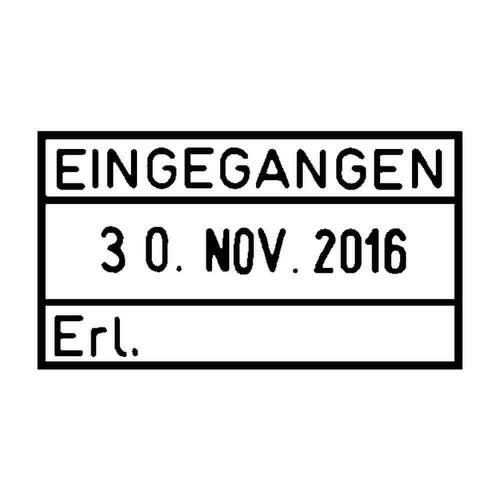 trodat Datumstempel mit Text ''Eingegangen'', Schrifthöhe: 4mm, schwarz, nicht selbstfärbend, mit Stempelkissen, 1 Stück Artikelbild Secondary1 L