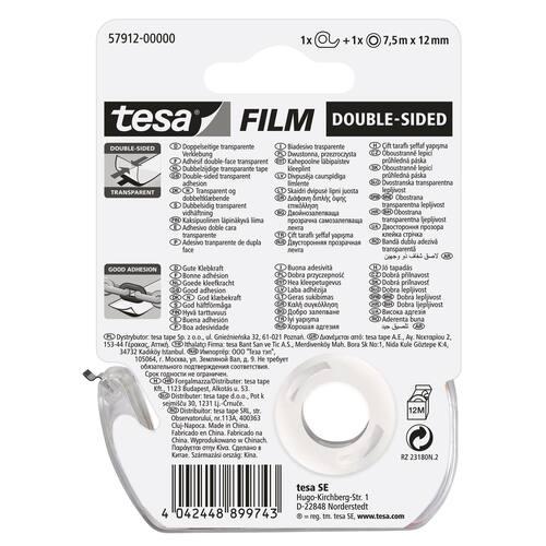 tesa® Klebebandabroller + doppelseitiges Klebeband 12mmx7,5m Artikelbild Secondary2 L
