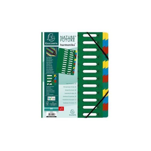 Exacompta Ordnungsmappe NATURE® FUTURE, Manilakarton, Eckspanngummi, A4, 24 Fächer, grün Artikelbild Secondary1 L