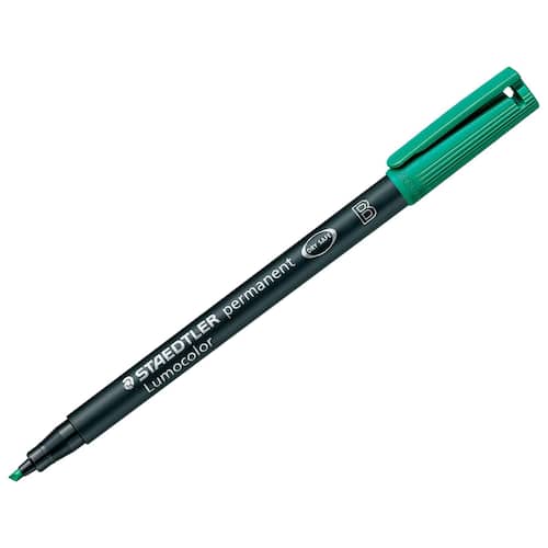 STAEDTLER Lumocolor Lumocolor 314 B OH-Stift, Overhead-Marker permanent, mit Keilspitze, 1 - 2,5 mm, Grün, 10 Stück Artikelbild