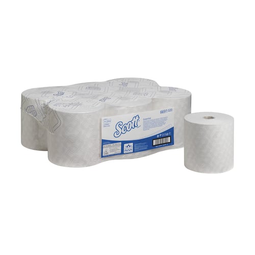 Scott® Essential Papierhandtuch Rollen, 1-lagig, weiß, 6 Rollen, 1 Packung Artikelbild Secondary1 L