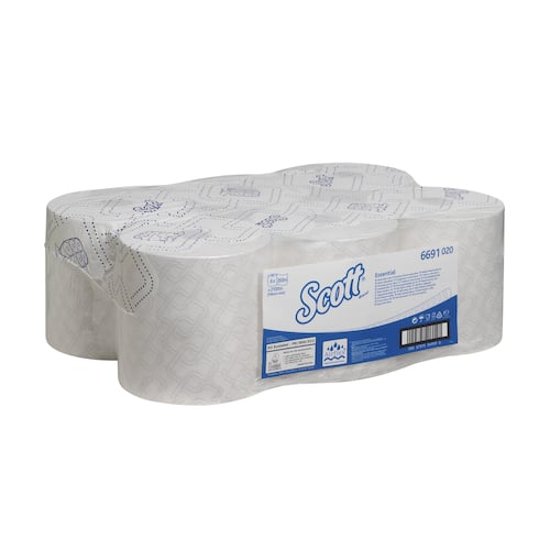 Scott® Essential Papierhandtuch Rollen, 1-lagig, weiß, 6 Rollen, 1 Packung Artikelbild