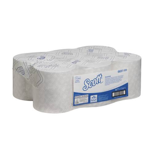 Scott® Essential Papierhandtuch Rollen, 1-lagig, weiß, 6 Rollen, 1 Packung Artikelbild