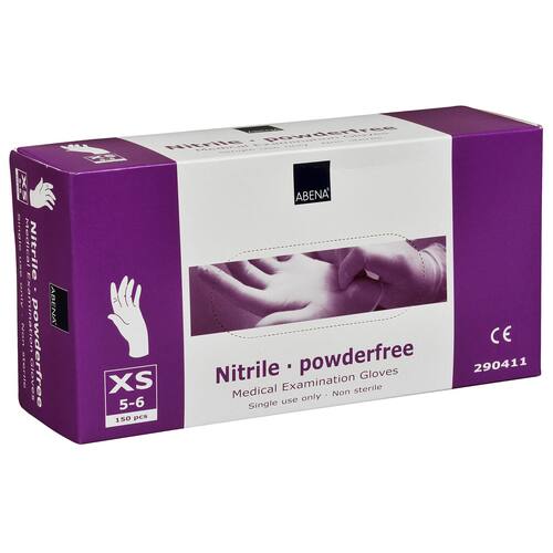 ABENA Nitrilhandske puderfri vit XS produktfoto Secondary1 L