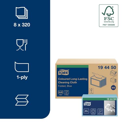 Tork Rengöringsduk Premium W8 blå produktfoto Secondary4 L