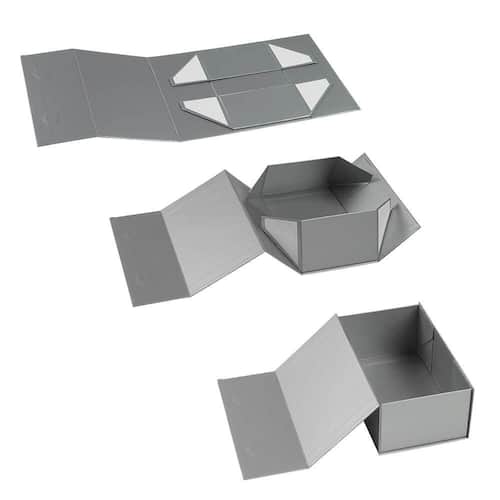 Faltschachtel ''Napoli'' mit Magnetverschluss, L, silber, 330x230x100mm, 10 Stück Artikelbild Secondary1 L