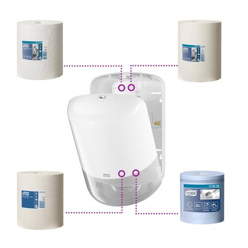 Tork Elevation Innenabrollungsspender für Wischtücher, Weiß Artikelbild Secondary4 L