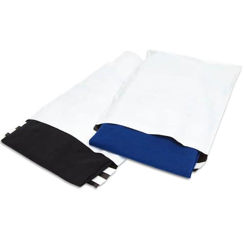 Versandtasche, LDPE, Kunststoff, für Textilien, weiß/schwarz, blickdicht, 320x420mm, 100 Stück Artikelbild Secondary1 L