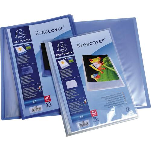 Exacompta Sichtbuch Kreacover® Chromaline, PP, 20 Hüllen, A4, blau/transparent, 1 Stück Artikelbild Secondary1 L
