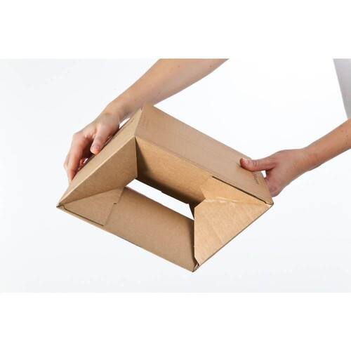 ColomPac Eurobox L mit Haftklebeverschluss und Aufreißfaden, Versandkarton, Versandverpackung, 394x94x387mm, Braun, 10 Stück Artikelbild Secondary2 L